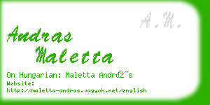 andras maletta business card